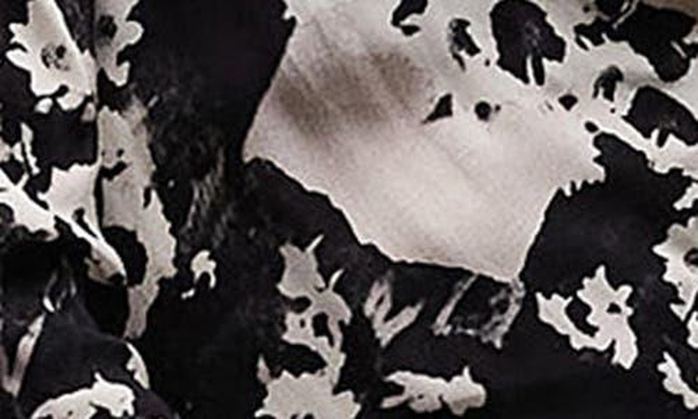 Topshop deep cowl neck tea dress in mono floral