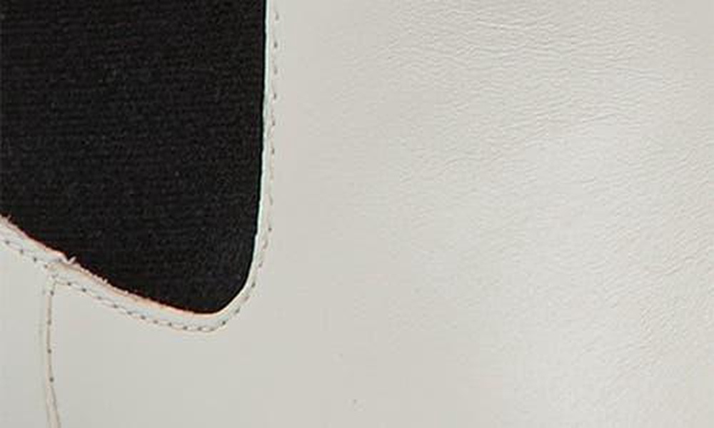 White Leather Chelsea Bootie for Women