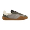 Logo suede-trimmed sneakers