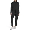 Andrew Marc Women's Drawstring Waist Satin Taping Turtleneck Shirt