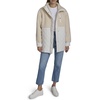 Andrew Marc Women's Mixed Media Tunic Length Faux Sherpa Jacket