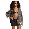 Billabong Women's Best Time Oversized Fit Button Down Long Sleeve Cotton Flannel Shirt