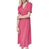 DKNY Women's Short Sleeve Button Front Fit & Flare Midi Dress