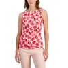 Anne Klein Women's Plus Size Printed Ity Side Pleat Scoop Nk Tank