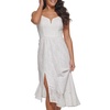 GUESS Women's Asymmetrical Cotton Eyelet Midi Contemporary Dress