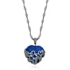 Amazon Essentials Marcasite and Colored Glass Heart Pendant Necklace with Chain in Oxidized Sterling Silver (previously Amazon Collection)