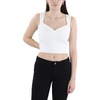 womens solid sweetheart neckline cropped