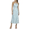 GUESS Women's Sleeveless Halter Bodice Satin Midi Dress
