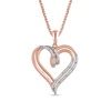Amazon Essentials Sterling Silver Diamond Double Heart Pendant Necklace (1/10 cttw),18" , (previously Amazon Collection)
