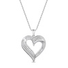 Amazon Essentials women Sterling Silver Diamond Heart Pendant Necklace (1/2 cttw), 18", (previously Amazon Collection)