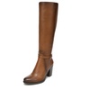 kalina womens leather block heel knee-high boots