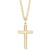 Amazon Essentials Embossed Satin and Polished Cross Pendant Necklace, 24" (previously Amazon Collection)