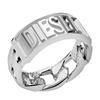 Diesel Men's Silver Stainless Steel Logo Band Ring (Model: DX1347040)