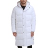 DKNY Mens Faux Leather Long Quilted Fashion Coat