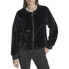 Andrew Marc Women's Zip Front Collarless Faux Fur Jacket