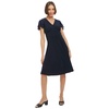 Tommy Hilfiger Women's Chiffon Flutter Sleeve V-Neck Knee Length Dress