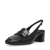 Anne Klein Womens Mona Textured Patent Loafer Heels