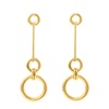 Ben-Amun Bohemian Chain Link Tear Drop Post 24k Gold Plated Earrings