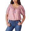 Lucky Brand Women's Short Sleeve Printed Peasant Top