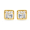 Amazon Essentials 10K Yellow Gold 1/4 Cttw Round, Princess and Baguette Diamonds Stud Earrings