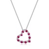 Amazon Essentials Created Gemstone and 1/6 CT TW Lab Grown Diamond Heart Pendant Necklace with Cable Chain in Platinum Over Sterling Silver, 18"+ 2" Extender (previously Amazon Collection)
