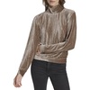 Andrew Marc Women's Turtleneck Velvet Wavy Pattern Top