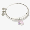 Alex and Ani Unicorn Emoji Expandable Wire Bangle Bracelet,Shiny Silver Finish,Multi-Color Charm
