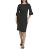 kensie Women's Belle Sleeve Scuba Crepe Midi Dress