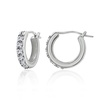 Amazon Essentials Platinum or Gold Plated Sterling Hoop Earrings set with Round Cut Infinite Elements Cubic Zirconia, (previously Amazon Collection)