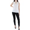 Anne Klein Womens Pleated V-Neck Shell