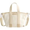 Tommy Bahama Tote, Women's Casual Everyday Bag with Zip Closure and Adjustable Shoulder Strap, Tan/White