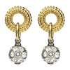 24k Gold Plated, Swarovski Crystal Made in New York Two Tone Art Deco Vintage Jewelry Women Fashion Statement Piercing Earrings Dangle Fashion Hoops Designer