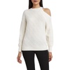 BCBGMAXAZRIA Women's Relaxed Long Sleeve Sweater with One Cold Shoulder