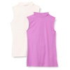 Amazon Essentials Women's Mock-Neck Slim-Fit Rib-Knit Sleeveless Top, Pack of 2