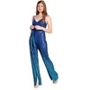 Dress the Population Women's Womens Stevie V-Neck Sequin Jumpsuit, Electric Blue Multi, Medium