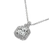 Amazon Essentials Platinum Plated Sterling Silver Pendant Necklace set with Asscher Cut Infinite Elements Cubic Zirconia, (previously Amazon Collection)