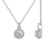 Amazon Essentials Platinum-Plated Sterling Silver Infinite Elements Zirconia Round-Cut Antique Pendant Necklace , (previously Amazon Collection)