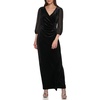 DKNY womens Velvet Maxi Chiffon Sleeve Dress