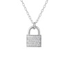 Amazon Essentials 1/10 CT TW Diamond Lock Necklace in Plated Sterling Silver (previously Amazon Collection)
