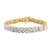 Amazon Essentials 18k Yellow Gold Plated Sterling Silver Genuine Diamond Hearts Bracelet for Women, 7.25" (1/10 cttw, I-J Color, I2-I3 Clarity) - Hypoallergenic Nickel-Free Women's Jewelry