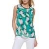 DKNY Women's Sleeveless Zip-Closure Crew Neck Top
