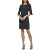 DKNY womens 3/4 Sleeve Jewel Neck Sheath Dress