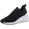 keeva  womens covered wedge ribbed knit casual and fashion sneakers