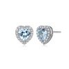 Amazon Essentials Sterling Silver Birthstone and Created White Sapphire Halo Heart Stud Earrings (previously Amazon Collection)
