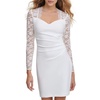 GUESS Women's Three-Quarter Sleeve Cut-Out Sweatheart Lace Sheath Dress