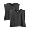 American Apparel Women's Heavyweight Cotton, Boxy, Cropped, and Garment Dyed Muscle T-Shirt, Style G307GD, 2-Pack
