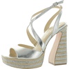 Jessica Simpson Womens Dosia Embellished Faux Leather Platform Sandals
