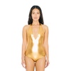 American Apparel Women's Standard Metallic Halter Sunsuit