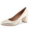Aerosoles Women's Betsy Pump, Soft Gold Metallic Textured Faux Leather, 8.5
