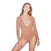 American Apparel Women's Cotton Spandex Long Sleeve Cross V Bodysuit